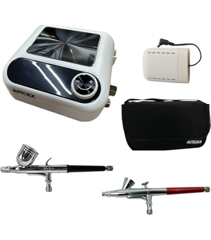 エアテックス　コンプレッサ&エアブラシ Amazon | エアテックス(Airtex) エアブラシワークセット メテオ2